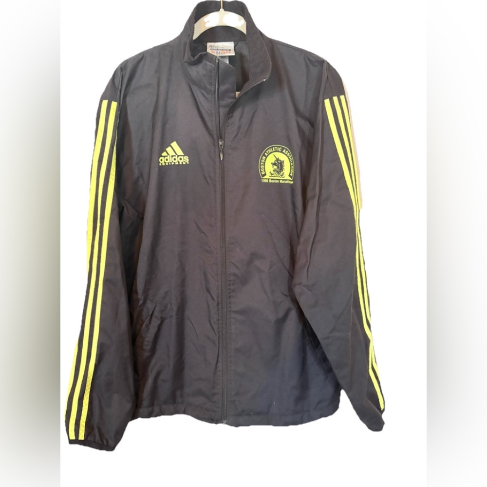 Adidas Black and Yellow Men's Boston Marathon vintage Jacket